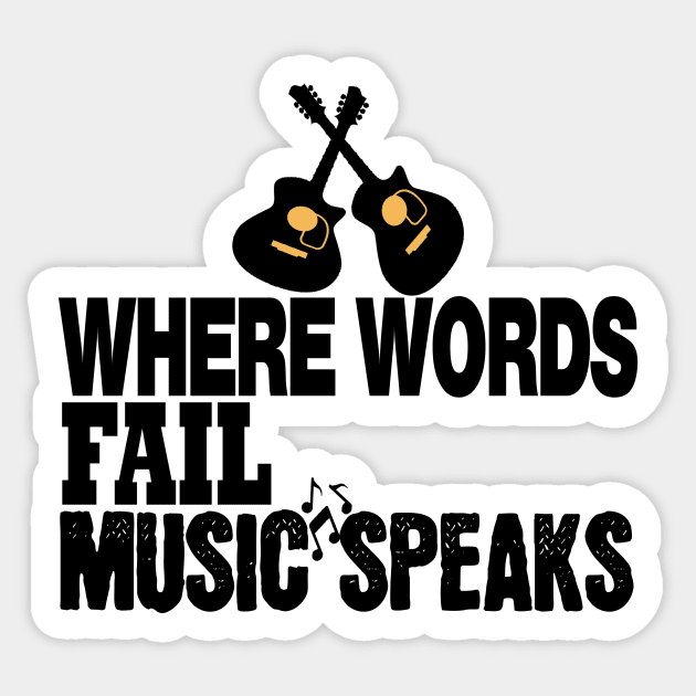 where words fail music speaks guitar | music lovers and dance | pop song Sticker by stylechoc